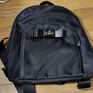 Karl Lagerfeld Paris Black Nylon Bow Backpack